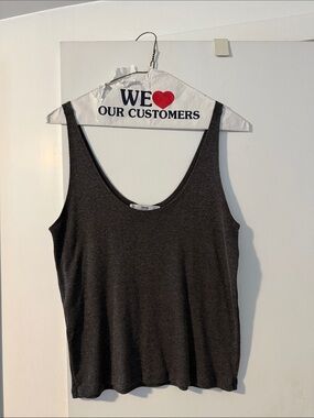 Mango Charcoal Scoop Neck Tank Top
